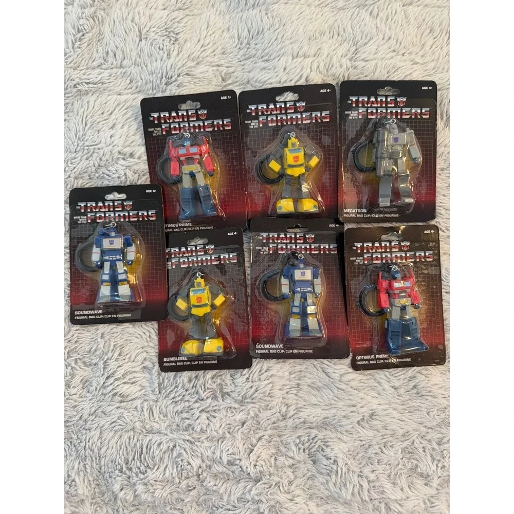 Transformers G1 Figural Bag Clip Lot Optimus Prime Bumblebee Megatron Soundwave